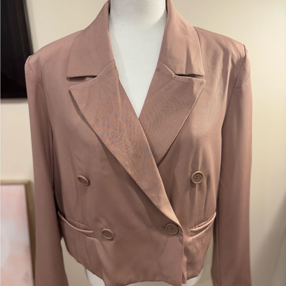 Avec Les Filles blazer. Nude/blush color. Minimalist.